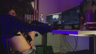 Femboy software developer gets remotely teased on home office