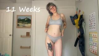 Nude 2nd Pregnant Belly Bump Growth Belly Button