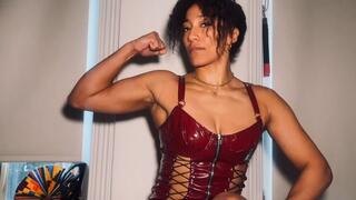 Worship Your Muscle Domme - Lady Black Venus Owns Her Slave with POV Muscle Worship & Ass and Foot Domination