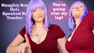 Naughty Boy Gets Spanked By Teacher - Get an OTK spanking by your teacher for cheating! - Female Domination, Femdom POV, Verbal Humiliation with Mistress Mystique Hoops - MP4