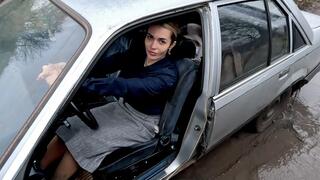 Alina makes wheels spinning in the mud