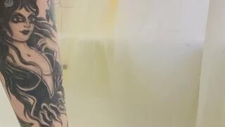 Pink soles in the shower