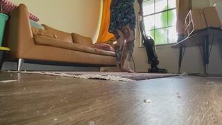 Vacuum and bare feet