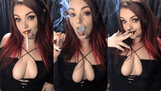 Smoking, Showing Off My New Dress