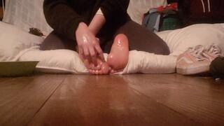 Foot Tickling on Argentine Girl - Shoes, Socks, Barefoot with Hands, Feather, Oil & Hairbrush Part 2