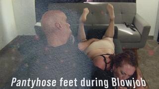 Eves Pantyhose Feet during a Blowjob