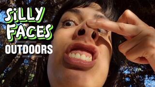 POV Alesia making silly faces outdoors