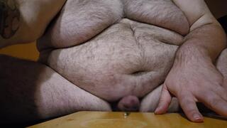 Chubby Bear Giant Cums HUGE Load on Tiny Shrunken Man