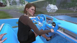 Caddy Convertible Cranking Template - Perri in Fishnets and Ankle Strap Stiletto Pumps 1080p