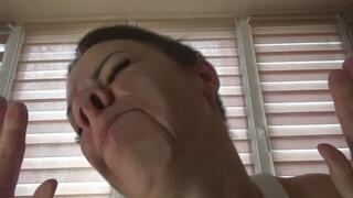 smeared face in glass a