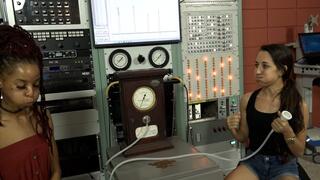 Freya and Reina Take Turns Puffing on the Arcade Lung Tester (MP4 - 1080p)