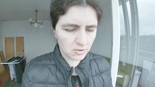 Natural lips, smoke bubbles, spit