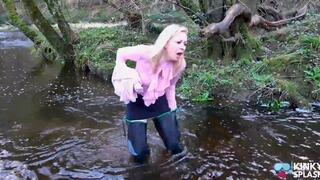 Secretary's White Tights Drenched in Waders Gone Wrong - MP4