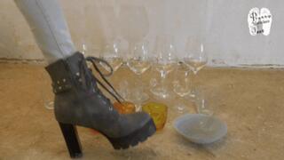 Drinking Glasses and Christmas decorations under heeled Boots 2