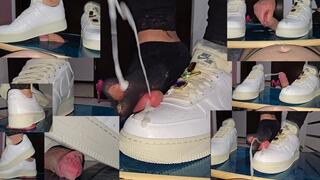 EXTREME Tripple-Cumplosion and Cocktrampling with Marys Nike AF1 Sneakers - Part 2
