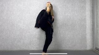 Karate master Aura demonstrates very powerful kicks (17 min)