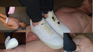 Mistress Trampling Session with her Slave - Nike AF1 - Part 1