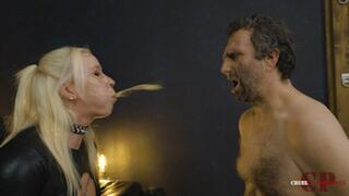 Gagging from her snotty spit HD MP4