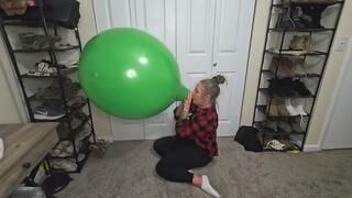 24 inch Green Balloon Blow to Pop B2P