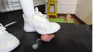White Sneakers Workout Cock Crush