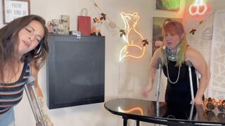 FOXXY LOUNGE - Broken Servers try to work CRUTCH & Sprained Ankle - INDICA & CELESTE HIDEF MOV