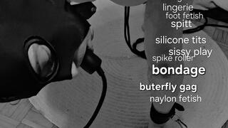 Bondage FemDomme session with spike rolling, duct tape, buterfly gag, spitting, high heels fetish, candle wax, trampling, foot fetish with Domme Miss GospodaricaEmma and Her slave Wolfy01