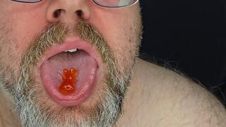 Giant Hungry Bear Swallows an Entire Tiny Party – Loud Burps & Gut Rubbing