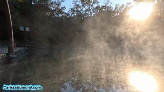 Carissa in the spring wearing a vintage wetsuit