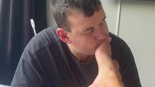 Intense foot domination, humiliation and slapping with ArabFootDom & LDNFootFreak