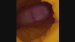 trans girl is having little fun with a pumkin