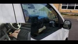 Debbie struggles to drive the stick shift Van!