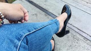 Letting ballet slippers hang from my feet (7)