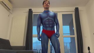 Super Semen Part 1: Superhero decieved by a ''fan'' into rubbing oil spiked with kryptonite