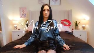 Scarlett's TEAL satin blouse snip & rip (destruction)