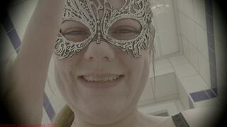 Shrunken and glued onto a sheet of toilet paper