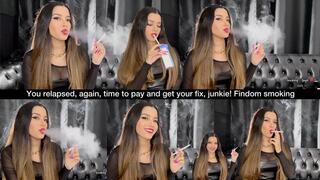 You relapsed, again, time to pay and get your fix, junkie! Findom smoking