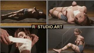 Brittany - Tight Ropes, Tied Breasts, Stuffed Mouth and Tape Gag (UHD 4K MP4)