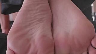 Stinky feet joi feet hanging off couch
