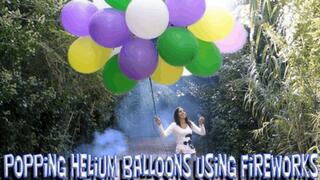 Popping helium balloons using fireworks