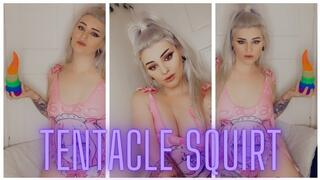 Egirl thick tentacle dildo fucking and squirting orgasms