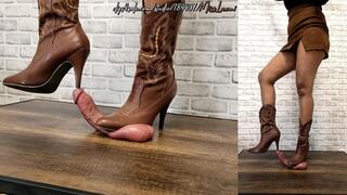 CROPPED CRUSHED HARD UNDER HIGH HEEL COWGIRL BOOTS - MULTI VIEW - CENSORED (15 OF 21 MIN)