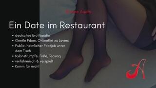 Heimlicher Footjob im Restaurant | Avalee Audio | German | Feet | Nylons | Public | Fdom | Erotikaudio für Männer