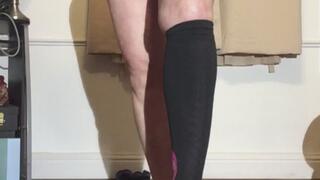 part one of the strip tease while lightly cooling down with a few jumping jacks. part 2 is the removal of the work out clothes and dangling natural tits.