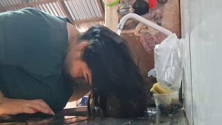 I wet my hair in the sink: An intimate ritual