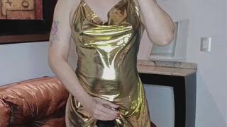 Trans strokes his cock while smoking