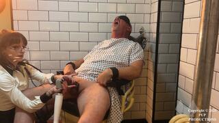 A Restrained No1 Pup Is Administered Electro-Shock Therapy To His Cock And Balls By Doctor Your Darling Honey While She Also Wanks Him And Overstims Him With A Doxy Until He Cums (Camera One)