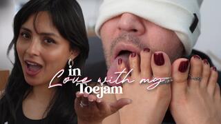 Toejam Lover slave - Mistress Enola Make him Lick Out her TOEJAM! and gags her slave