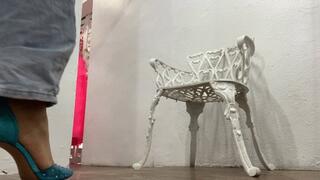 With pants and stiletto heels she keeps her legs crossed (5)