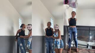 Tickling Lyra for 9 minutes until she wets her pants