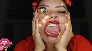 Illuminated Christmas faces